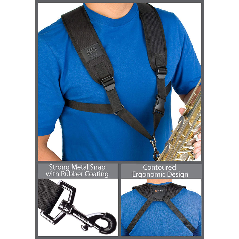 Protec Saxophone Harness with Deluxe Metal Trigger Snap, Large, Model A306M