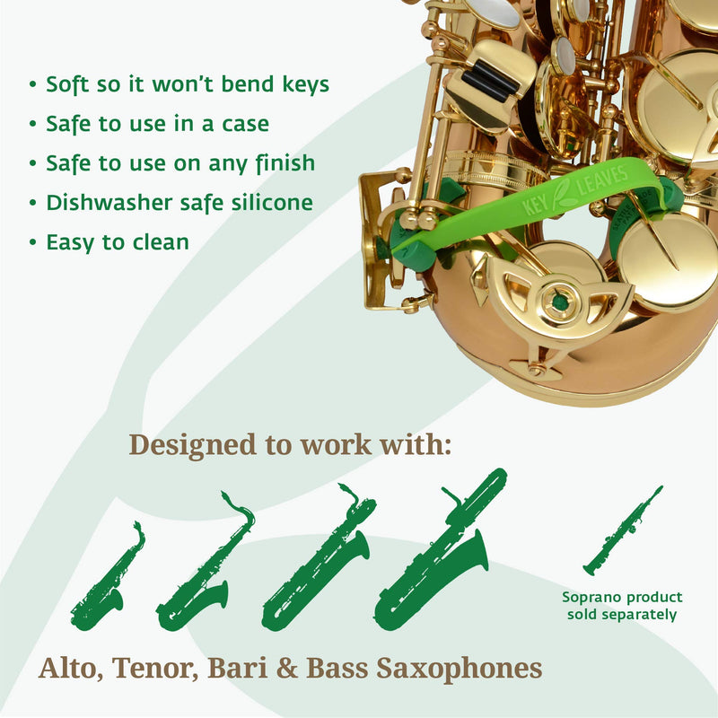 Key Leaves Saxophone Key Props, Silicone Sax Pad Saver for Alto, Tenor, Bari, and Bass Saxophone