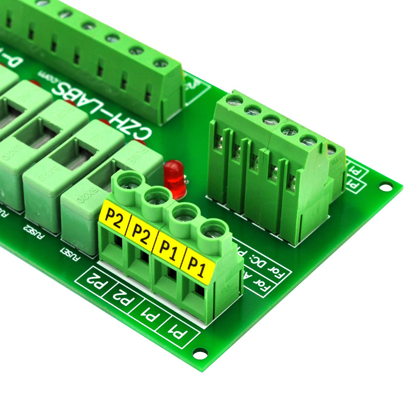 Electronics-Salon Panel Mount 10 Position Power Distribution Fuse Module Board, for AC/DC 5~48V