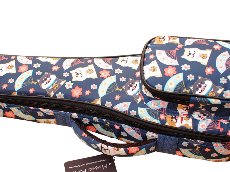 MUSIC FIRST Cute Cartoon"Shiba Inu and Sakura" Dog ukulele case ukulele bag ukulele cover, New Arrial, Original Design, Best Christmas Gift! (Fit for 21 inch Soprano Ukulele, Blue) Fit for 21 inch Soprano Ukulele