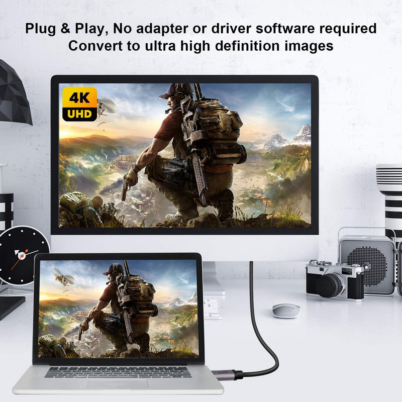[AUSTRALIA] - USB C to HDMI Cable Adapter 4K, USB Type C to HDMI Cable Thunderbolt 3 Compatible with MacBook Pro 2018 IPad pro, Samsung S9 S10 S20,Surface Book 2,Dell XPS 13,15,Pixelbook and More by Master Cables 