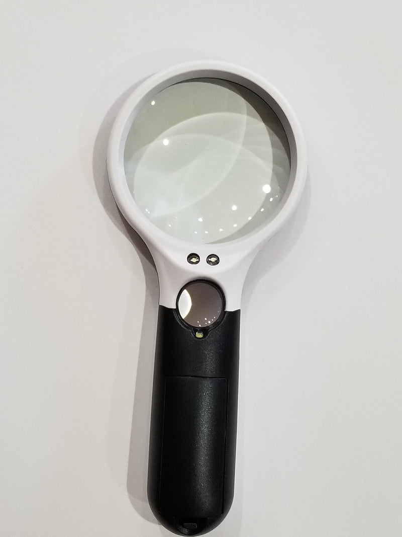 LED Magnifying Glass 10X 20X. Best Magnifier with Lights for Seniors, Maps, Electronics, Hobbies. Easily Read at Night.