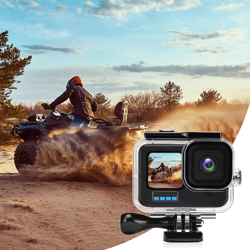 Kuptone Waterproof Case for GoPro Hero 10 /GoPro Hero 9 Black, 60M/196FT Underwater Protective Dive Housing Shell with Bracket Mount Accessories for Go Pro Hero10 /Go Pro Hero9 Action Camera Waterproof Case for hero 10/9