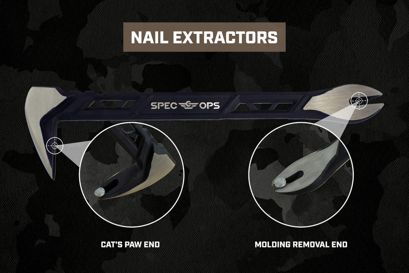 Spec Ops Tools 10" Nail Puller Cats Paw Pry Bar, High-Carbon Steel, 3% Donated to Veterans, 10"