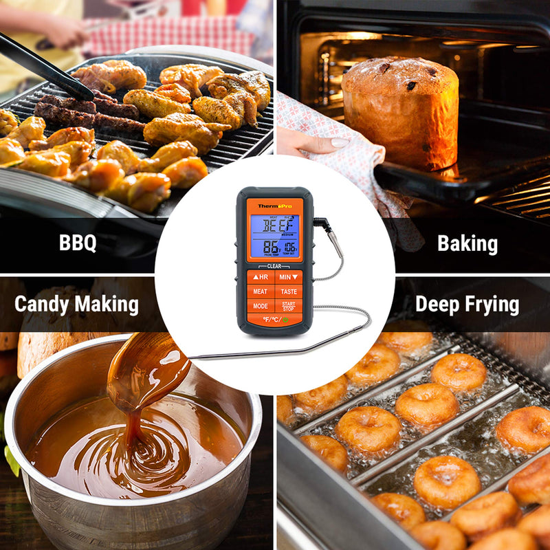 ThermoPro TP06S Digital Grill Meat Thermometer with Probe for Smoker Grilling Food BBQ Thermometer