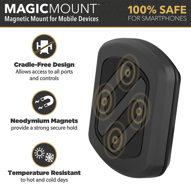 Scosche MAGCD2 MagicMount Magnetic CD Phone Holder for Car - 360 Degree Adjustable Head, Universal with All Devices - CD Player Phone Mount CD Slot Black