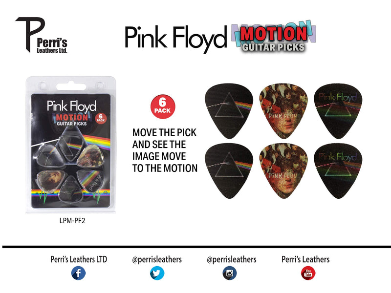 Perri's Leathers Ltd. LPM-PF2 - Motion Guitar Picks - Pink Floyd - Dark Side of the Moon - Official Licensed Product - 6 Pack - MADE in CANADA.