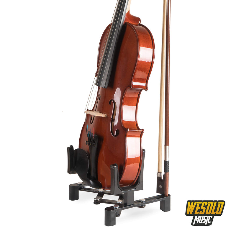 Violin Stand Musical Instrument Stand with Bow Holder for Violin,Portable and Foldable (Black)