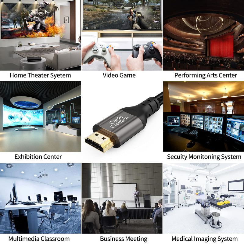[AUSTRALIA] - 8K HDMI Cable, CableCreation HDMI for PS4 (48Gbps, 8K/60Hz) - 3.3 Feet, Xbox Series X HDMI Cable, eARC HDR HDCP 2.2 2.3 with PS5 PS4, Xbox Series X, MacBook Pro 2021, Roku TV, Sony TV, Samsung TV 3.3ft Grey 