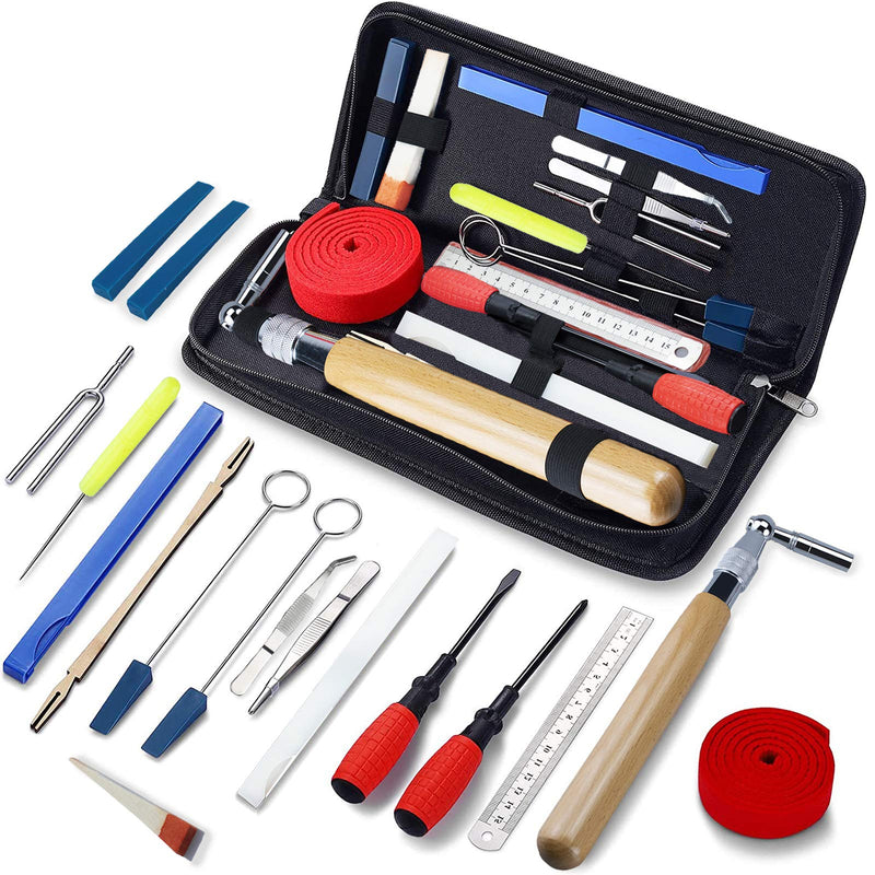 Professional Piano Tuning Kit, 18pcs Commonly Used Piano Tuning Tools Including 17pcs Tools and Portable Case, also suitable for Beginner, Provided by Concha Cielo (Professional-18pcs)