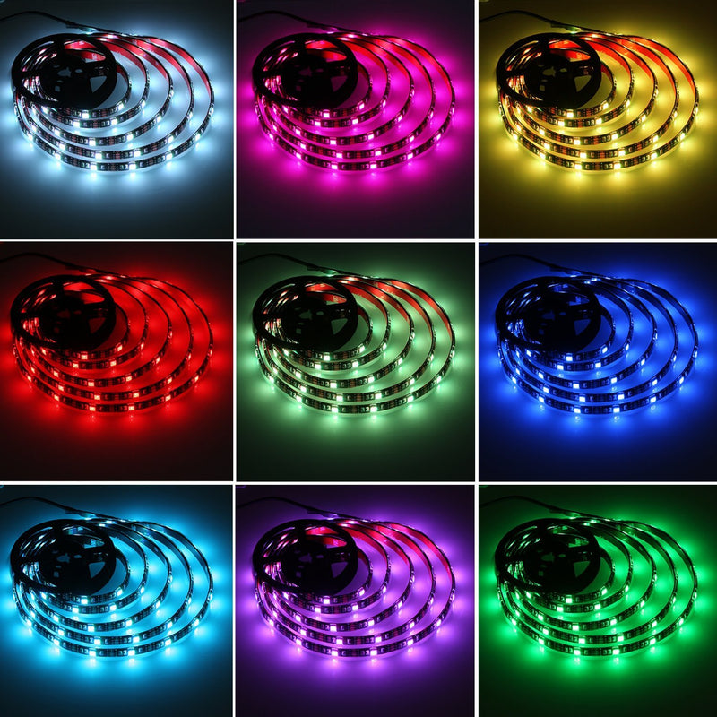 [AUSTRALIA] - aijiaer Battery Powered Led Strip Lights, 5050 2M/6.6FT, Waterproof Flexible Color Changing RGB LED Light Strip, 60 LEDs 5V Battery-powered with RF Controller 