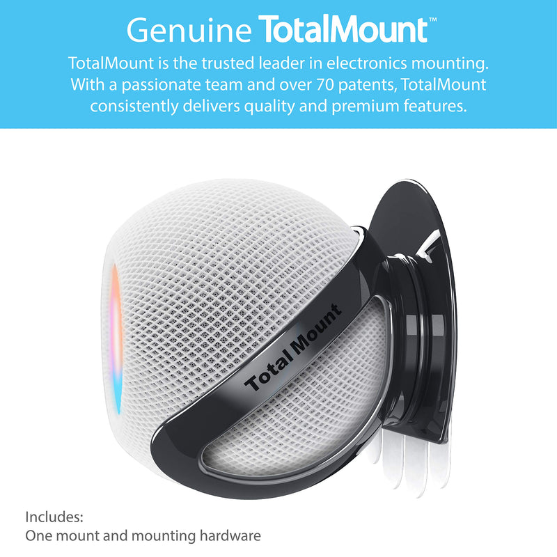 TotalMount Compatible with HomePod Mini – Hole-Free Design Eliminates The Need to Drill Holes in Your Wall (Premium Black – Hole-Free Mount)