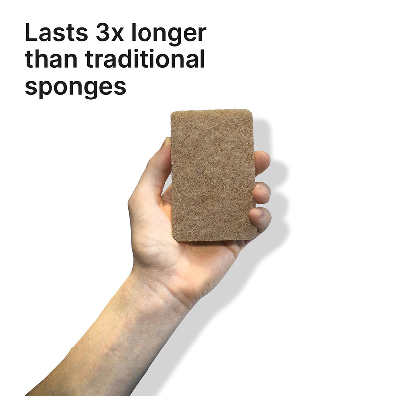 Vove | Premium Natural Kitchen Sponge | Non Scratch | Long Lasting | Plastic Free | Compostable Sponge Kitchen | Natural Fiber | Eco-Friendly | Biodegradable | (10 Pack) 10 pack