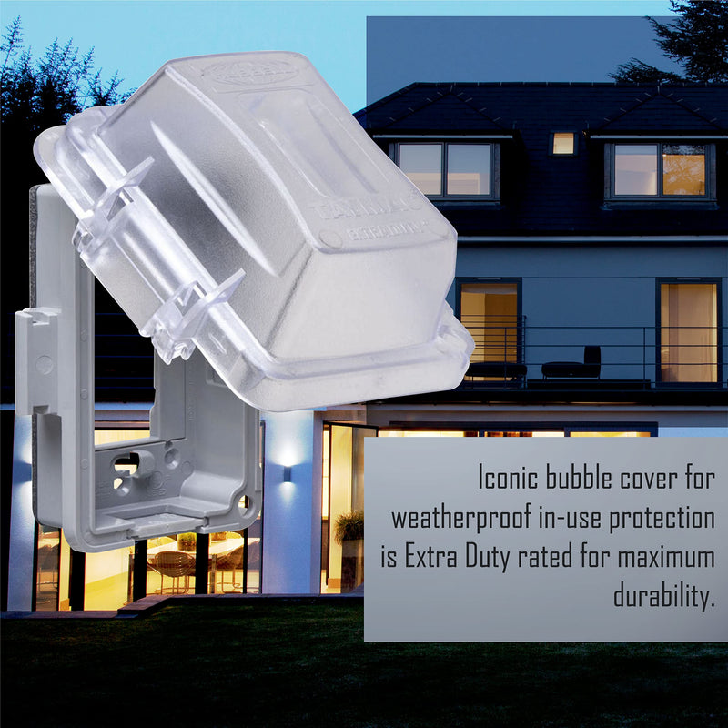 TayMac MM420C 1-Gang Nonmetallic Extra Duty Weatherproof In-Use Horizontal/Vertical 16-in-1 Standard Cover, 2.75 in, Clear 2.75 in.