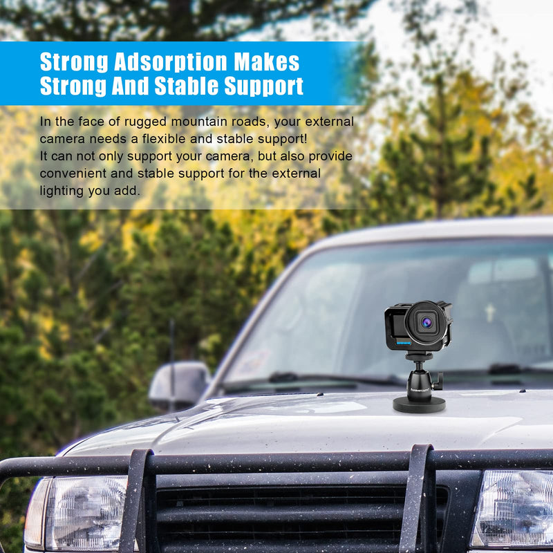 Magnetic Camera Mount and Magnetic Camera Stand Magnetic Foot Mini Ball Head Heavy Duty Metal Securely Attaches to Steel or Other Magnetic Surfaces