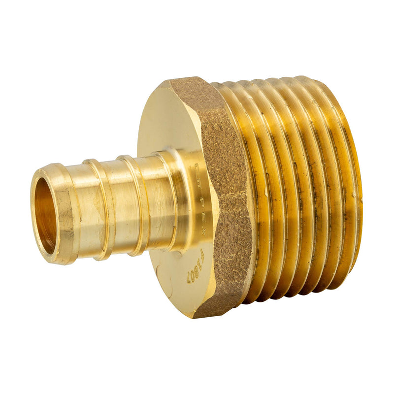 (Pack of 5) EFIELD Pex 1/2 Inch x 3/4 Inch NPT Male Adapter Brass Crimp Fitting (Lead Free)