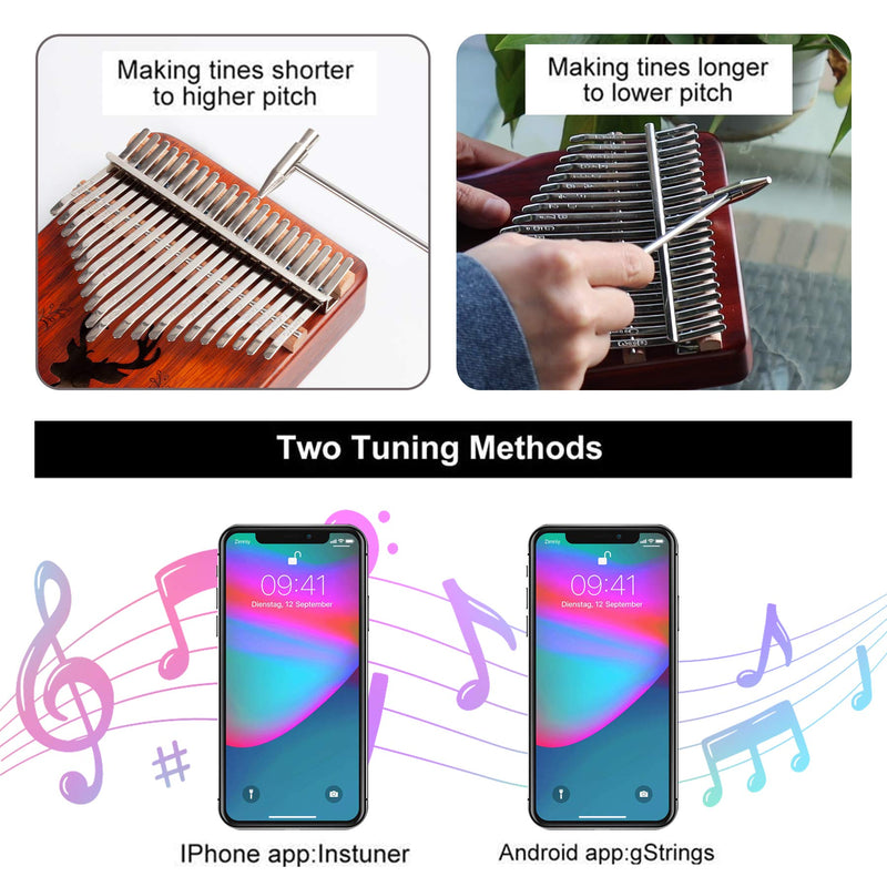 DOTSOG Kalimba Thumb Piano 21Keys,Portable Mbira Finger Piano with Tuning Hammer and Study Instruction, Builts-in Waterproof Protective Box, Gift for Kids Adult Beginners Professional