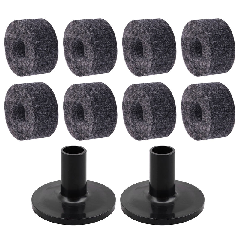 8PCS Cymbal Stand 25mm Felt Washer + 2PCS Cymbal Sleeves Replacement for Shelf Drum Kit