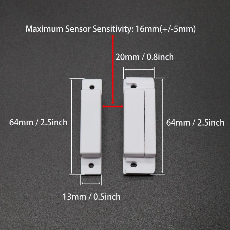 VictorsHome Magnetic Reed Switch NC Surface Mount Wired Door Window Contact Sensor with Cover for Home Security and Burglar Alarm Systems MC-31 5pcs 5