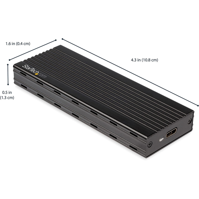 StarTech.com USB-C 10Gbps to M.2 NVMe SSD Enclosure - Portable External M.2 NGFF PCIe Aluminum Case - 1GB/s Read/Write - Supports 2230, 2242, 2260, 2280 - TB3 Compatible - Mac & PC (M2E1BMU31C) Basic