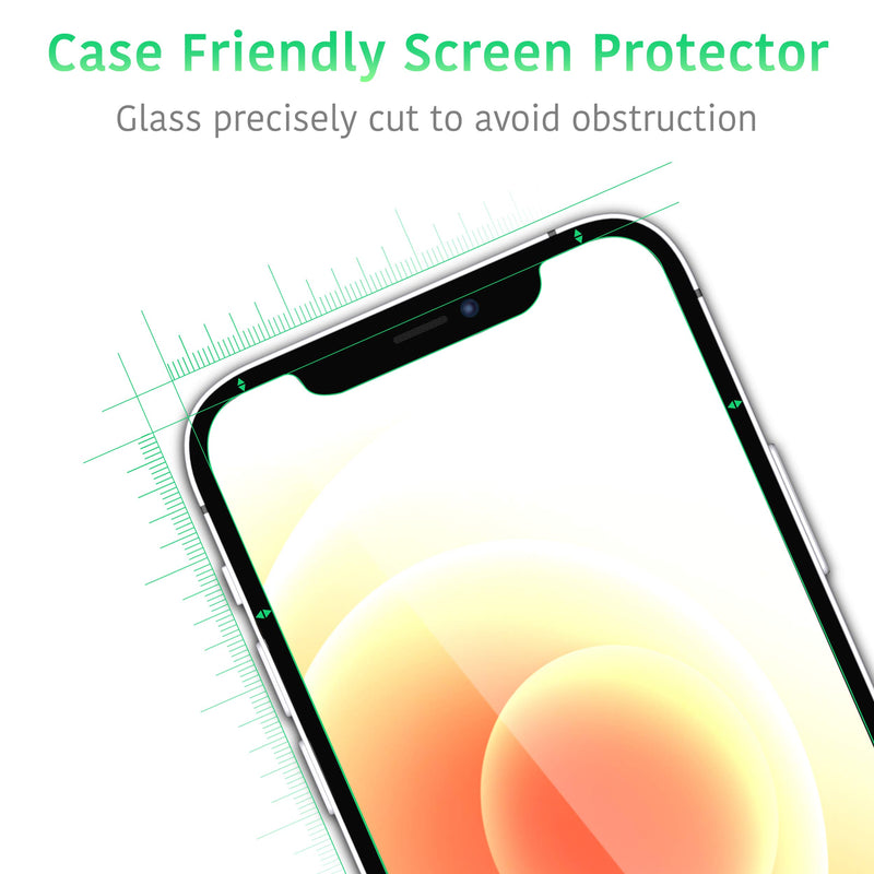 TalkWorks iPhone 12 Mini Screen Protector (3 Pack) Installation Tray, Premium Tempered Glass Film Durable 0.33mm 9H Hardness, Case Compatible, Smudge, Scratch, Crack, Shatter Proof, HD Touch Clarity