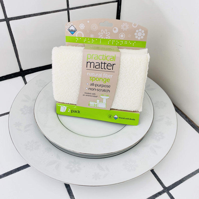 Practical Matter Organic Cotton Fiber All-Purpose Kitchen Sponge (Pack of 6) 6 Count (Pack of 1)