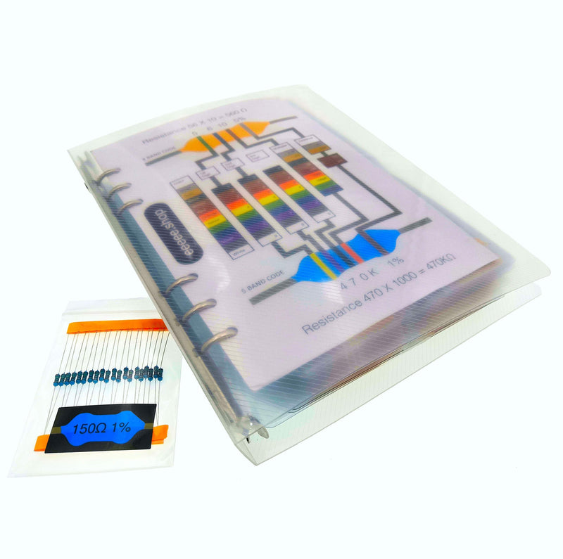 [AUSTRALIA] - EEEEE 61 Values (Pack of 1095) 1% 0.25w Resistor Book kit, 1Ω-10MΩ RoHS Compliant for Arduino, Assorted resistors Set, Assortment ohm Pack (Ω, K, M) 