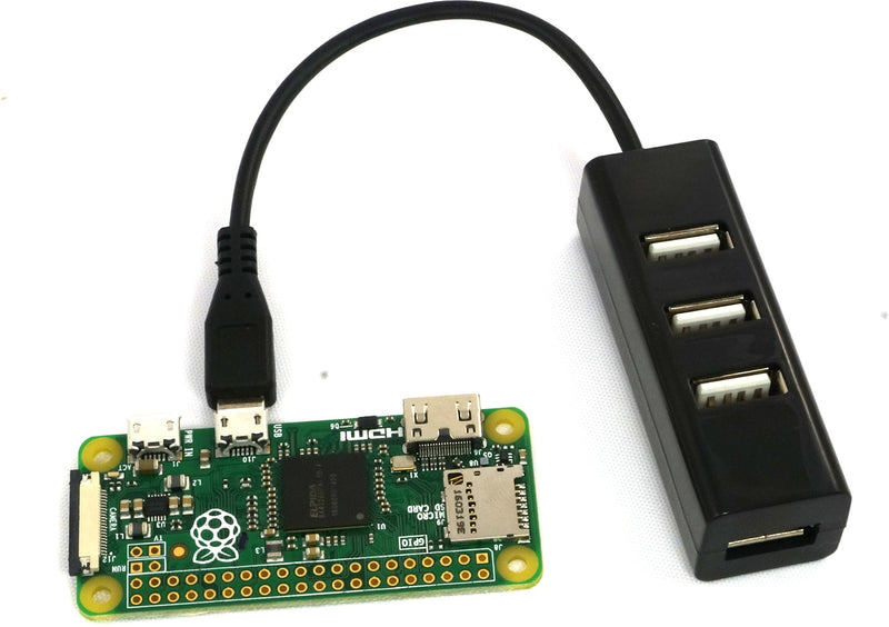 LoveRPi MicroUSB to USB 4 Port Black OTG Hub for Raspberry Pi Zero