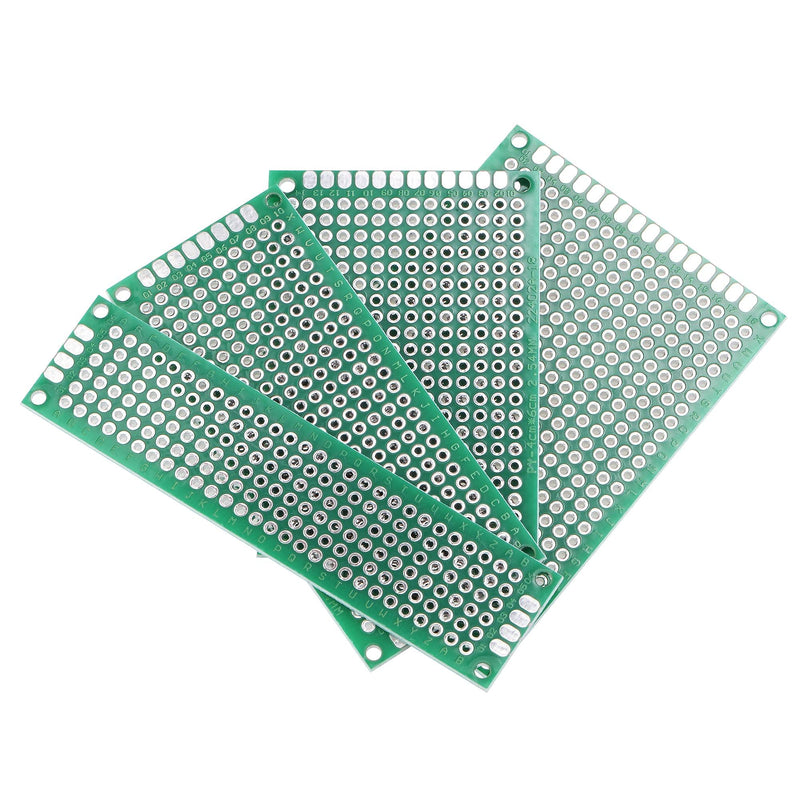 uxcell Double-Sided PCB Board Printed Circuit Boards Kit (4 Sizes 4x6 5x7 3x7 2x8) Prototyping Board for DIY Soldering Electronic Projects Practice Test Circuit 20pcs