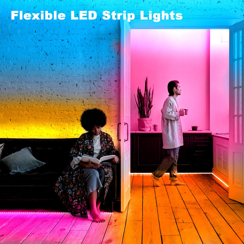 dalattin Led Lights for Bedroom 30ft Color Changing Lights with 44 Keys Remote Controller LED Strip Lights,1 Roll of 30ft