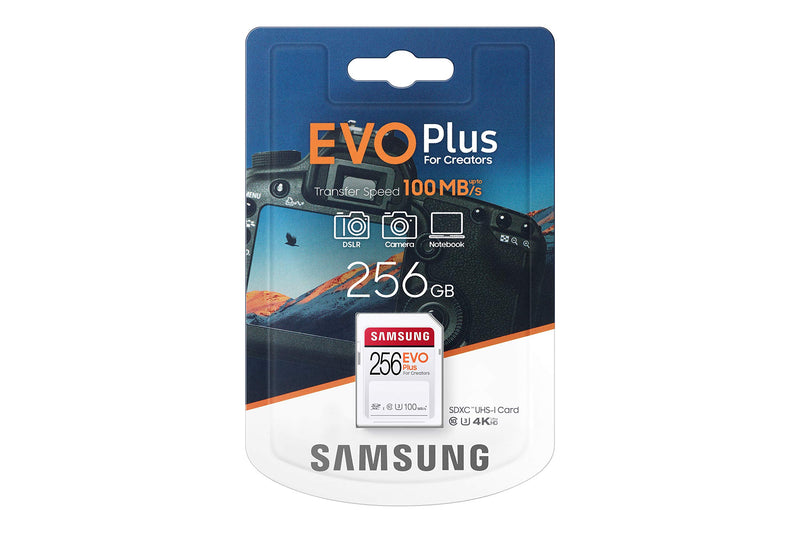 SAMSUNG EVO Plus SDXC Full Size SD Card 256GB (MB SC256H) (MB-SC256H/AM)