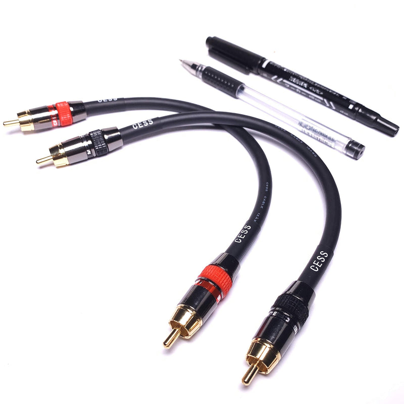 CESS-163-1f Low Noise 12 Gauge Premium RCA Audio Line Patch Cable (1 Foot) 1 Foot