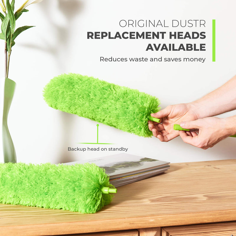 GÜTEWERK DUSTR Microfiber Duster with Extension Pole, Feather Duster, Ceiling Fan Duster, Feather Dusters for Cleaning, Dust Cleaner, Cobweb Duster - Electrostatic Bendable Head - up to 55 Inch up to 55 in