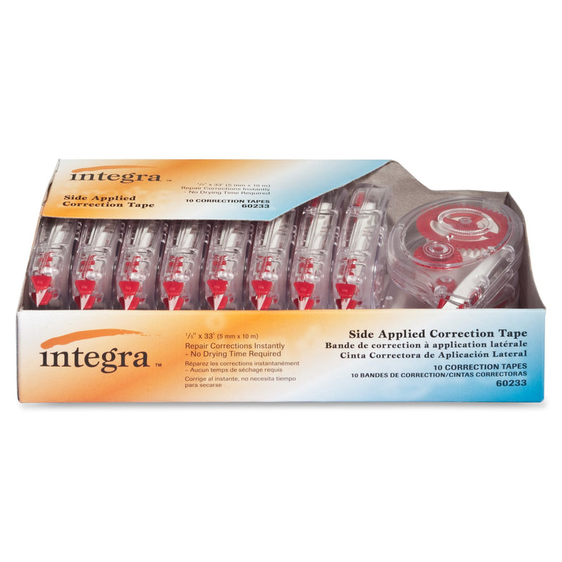 Integra Correction Tape, Resist Tear, 1/5 x 394 Inches, 10 per Pack, Smoke Dispenser (ITA60233) 1 Pack