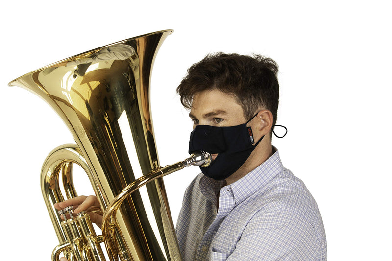 Gator Cases Double-Layer Face Mask with Magnetized Cotton Flap, Ideal for Wind Instrument Performance, Drinks, Events and Travel;  Medium (GBOM-MEDIUMBK)