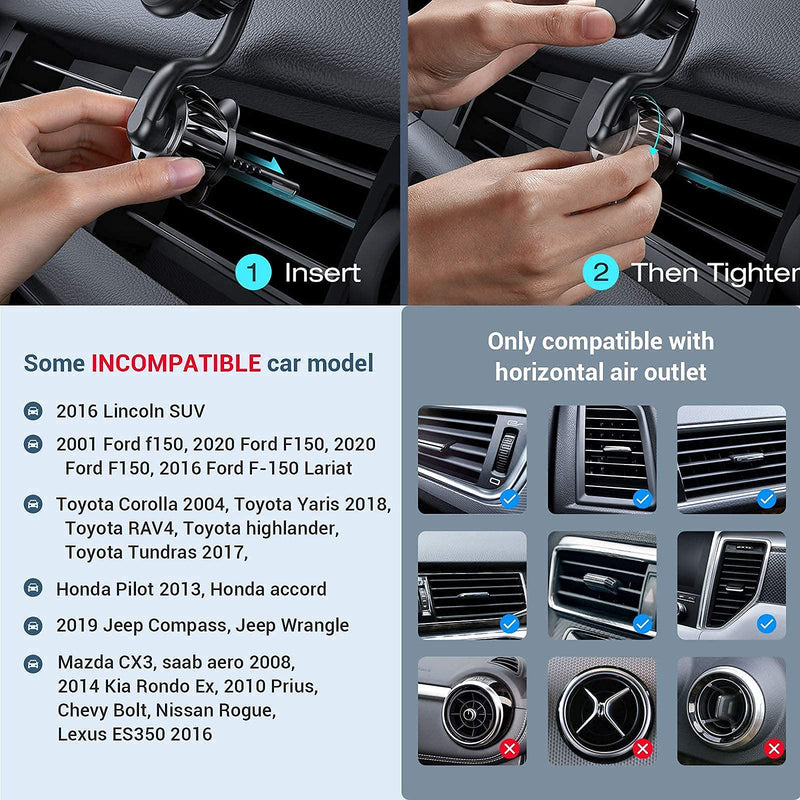 LISEN Magnetic Phone Holder for Car, [Upgraded Clip] Car Phone Holder Mount [360° Unobstructed] Magnet Cell Phone Mount [8X Magnetic] iPhone Car Holder Compatible with All Smartphones & Tablets