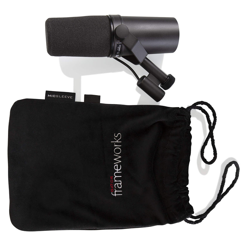 [AUSTRALIA] - Gator Frameworks Soft Velvet Carry Bag for Studio Microphones Protects from Dust, Dirt, Scratches (GFW-MICPOUCH) 1-Pack 
