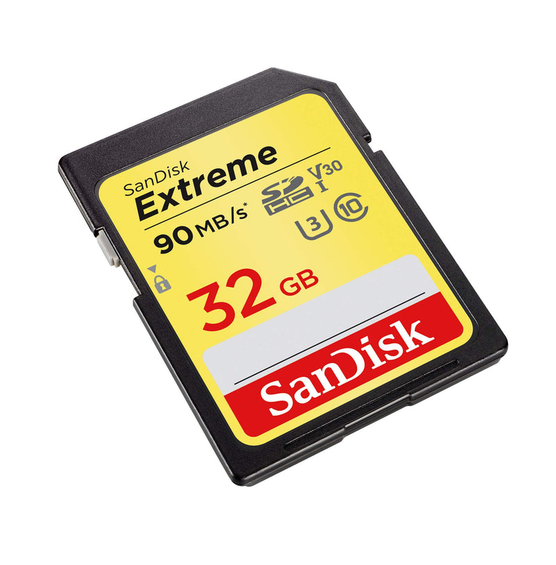 SanDisk - SDSDXVE-032G-GNCIN 32GB Extreme SDHC UHS-I Memory Card - 90MB/s, C10, U3, V30, 4K UHD, SD Card - SDSDXVE-032G-GNCIN Red