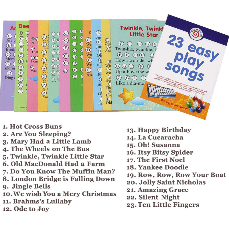 12 Cards Set with 23 Letter-Coded Sheet Music Simple Songs for Kids