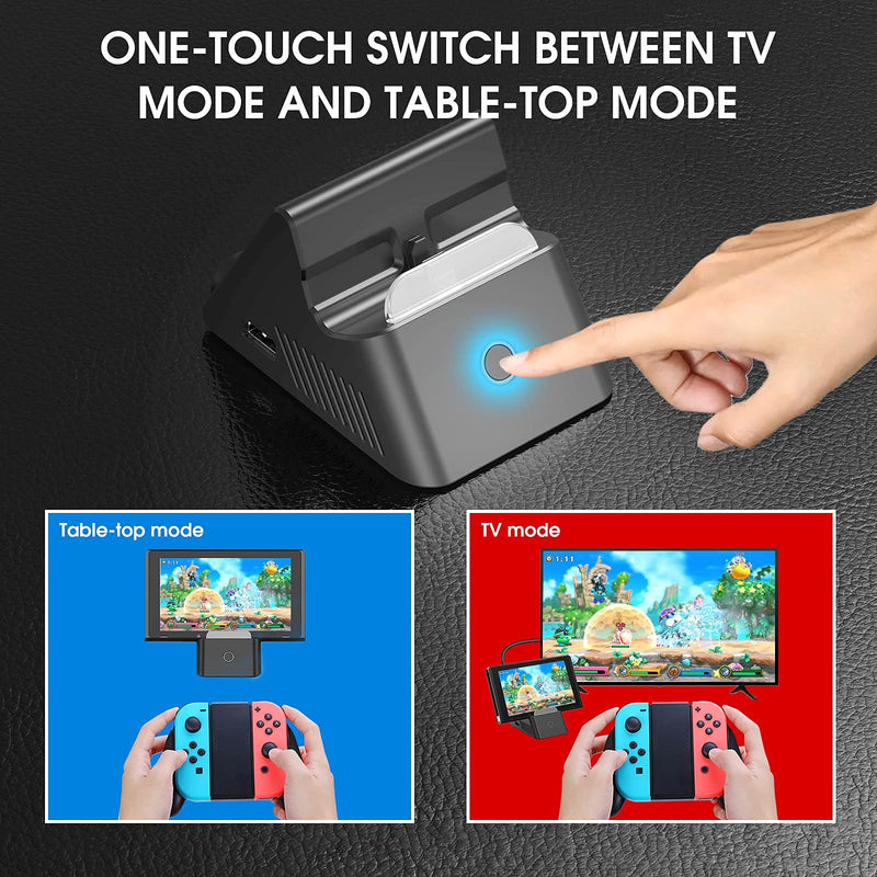 HEYSTOP Switch Dock for Nintendo Switch with HD HDMI, Portable Docking Station Replacement for Original Nintendo Switch Dock, TV Dock Compatible with Nintendo Switch with Type-C and USB 3.0 Port Mini