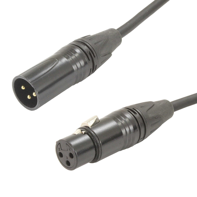 [AUSTRALIA] - 5 PACK: MCSPROAUDIO Male to Female XLR Cable with black connectors 1 FT Foot Feet Straight-M to Straight-F 