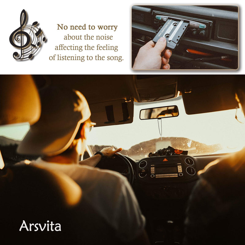 Arsvita Car Audio Bluetooth Cassette to Aux Receiver, Tape Desk Bluetooth 5.0 auxillary Adapter, White