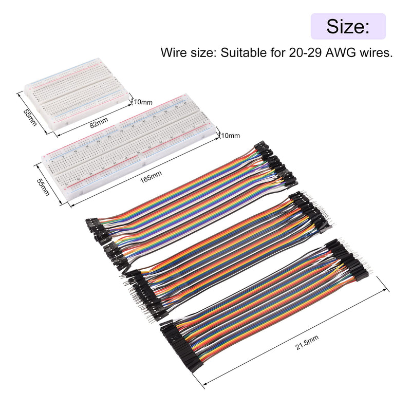 MECCANIXITY Breadboards Kit 830,400 Point Solderless Breadboards with M/F Jumper Wire for Proto Shield Distribution Connecting Blocks 1 Set