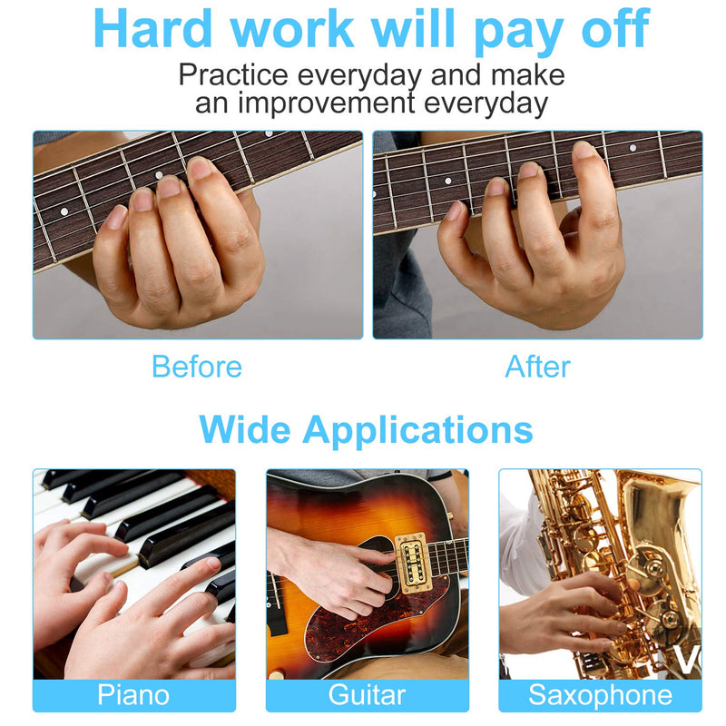 Sanjour Adjustable Finger Expander, Finger Stretch Expansion,Guitar Tools,Adjustable Finger Extensor Plastic Finger Stretcher Expansion for Guitar/Bass/Piano Trainer Beginner, Standard Size -Black Medium