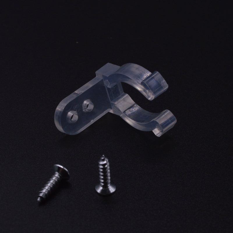 Yushulin 100 PCS 1/2 Inch LED Rope Light Clips Holder with 200 PCS screws Clear PVC Mounting Rope Light Mounting Clips