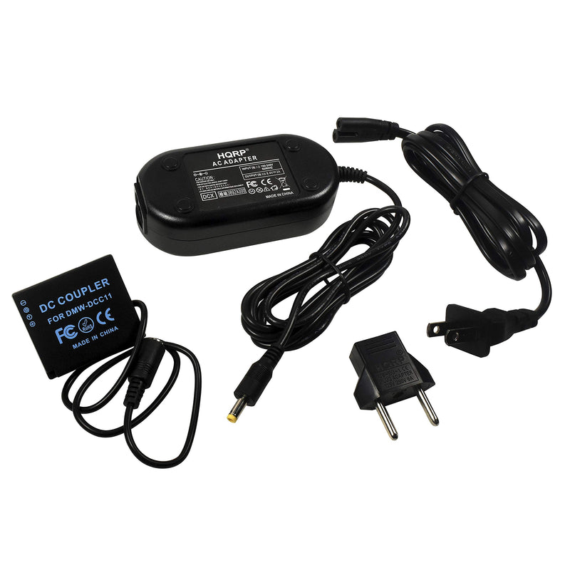 HQRP Kit AC Power Adapter and DC Coupler Compatible with Panasonic Lumix DMC-GX9, GF6, GF5, GF3, S6, GX7 Mark ii, ZS60, GX85CGK, GX80, GX85, ZS110, TZ100 Camera, Replace BLE9 BLG10 Battery
