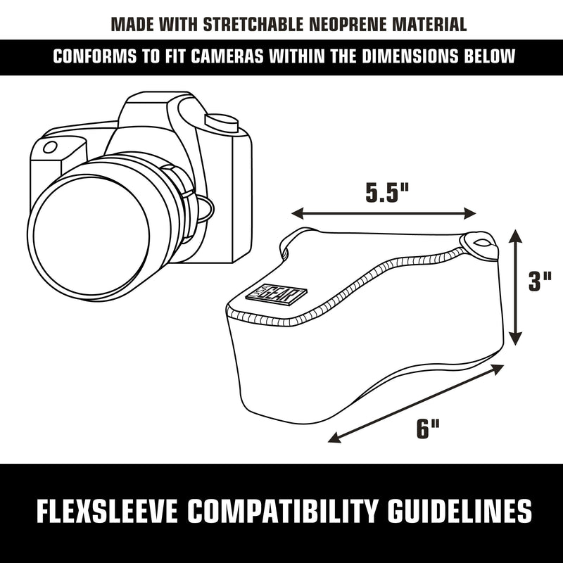 USA GEAR DSLR Camera Sleeve Case (Gray) with Neoprene Protection, Holster Belt Loop and Accessory Storage - Compatible with Nikon D3100, Canon EOS Rebel SL2, Pentax K-70 and Many More Gray