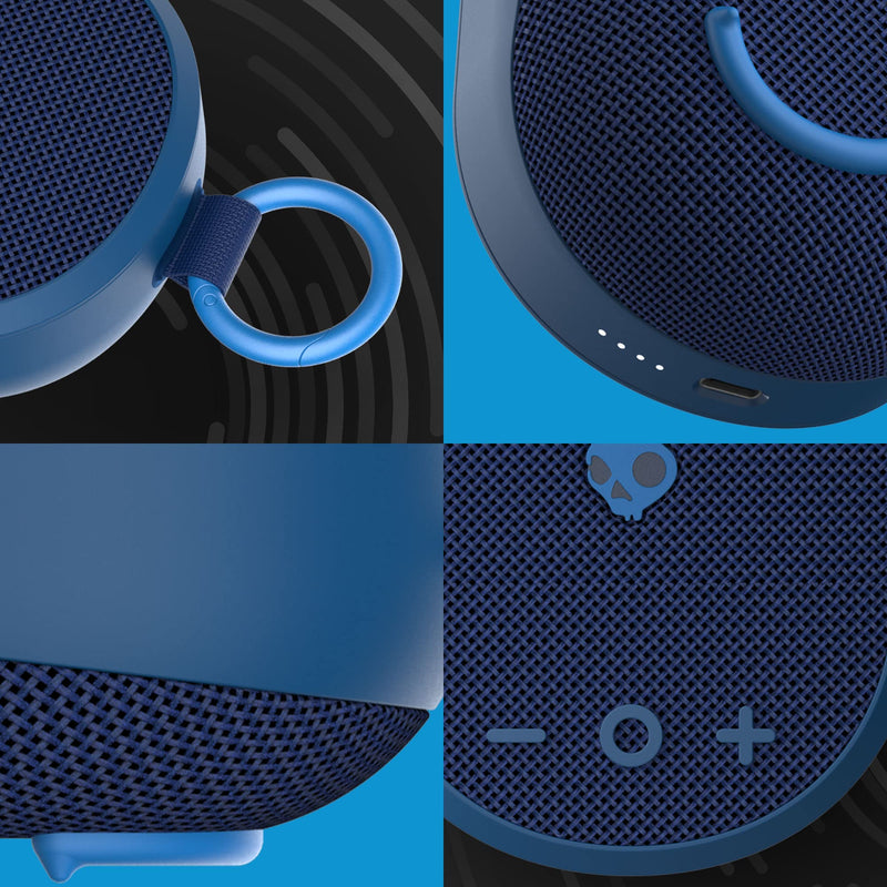 Skullcandy Kilo Wireless Bluetooth Speaker - IPX7 Waterproof Mini Bluetooth Speaker with 24 Hour Battery, Downward Firing Passive Radiator, and True Wireless Pairing - Perfect for Outdoor (Navy) Navy