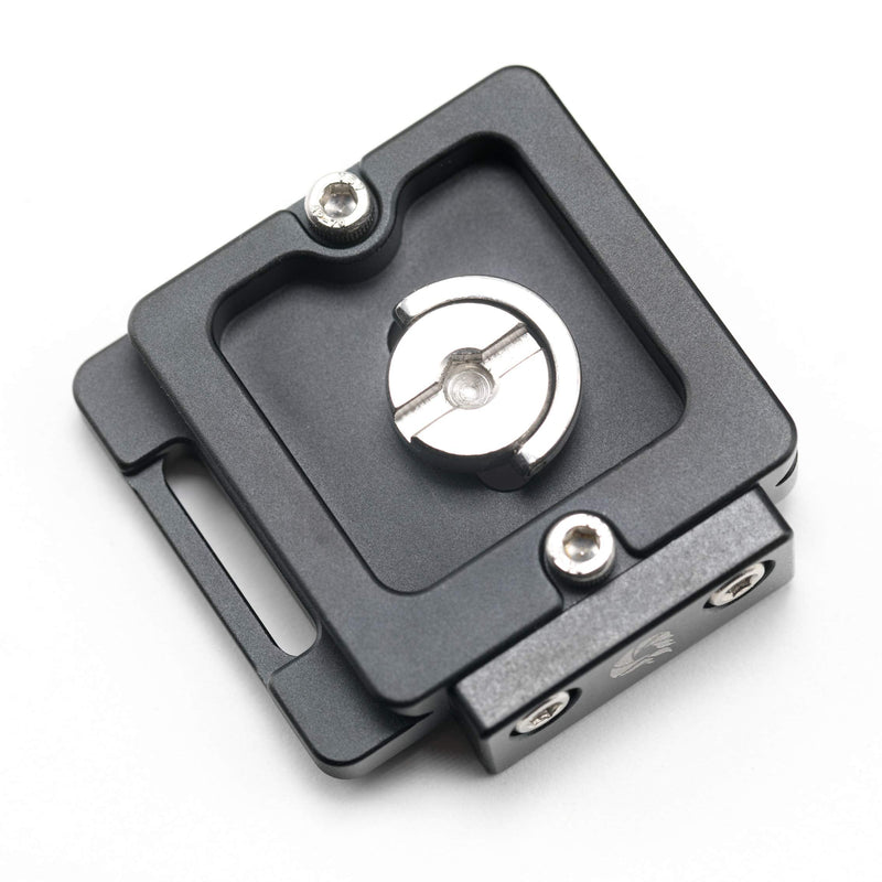 40mm Universal Arca Swiss Quick Release Plate for Tripod Ball Head with Hand-Adjustable Stainless Steel Screw & Removable Rear Stopper - Gunmetal Color by Breakthrough Photography 40mm