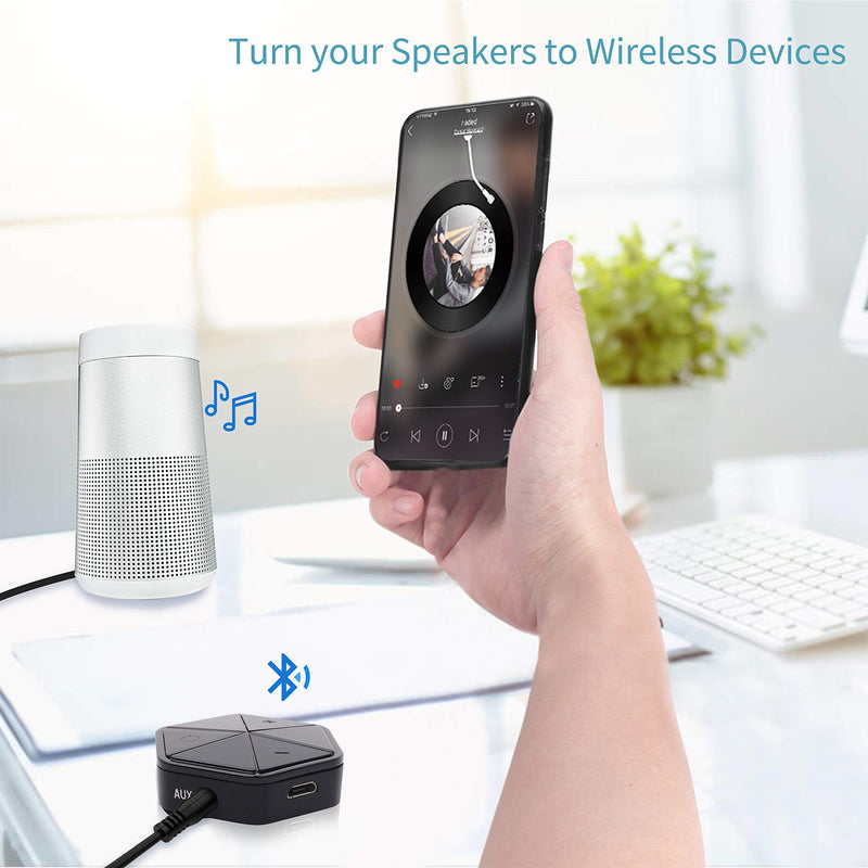 Bluetooth Audio Adapter, Wireless Audio Receiver, Clip Bluetooth Receiver V4.1 for Hands-Free Call and Home Audio Music